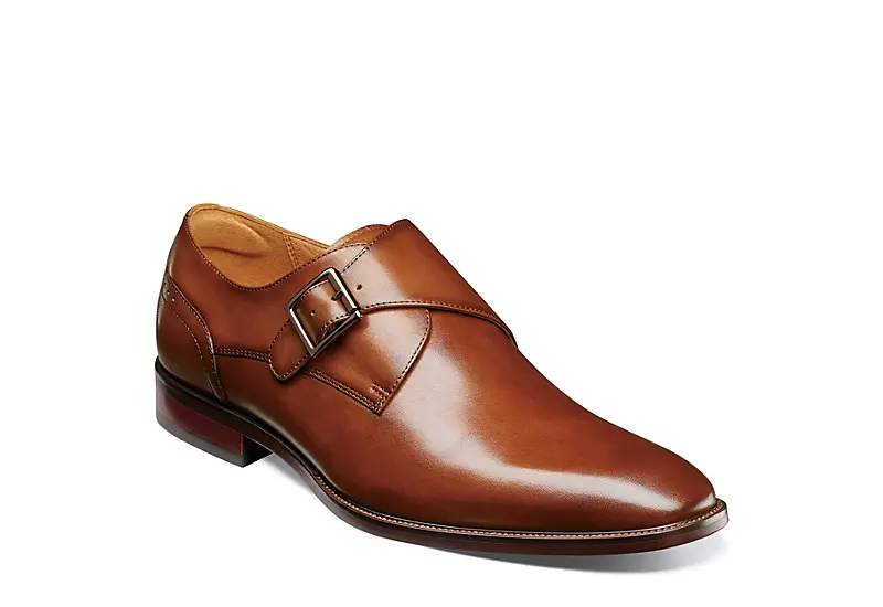 Florsheim Mens Sorrento Plain Toe Single Monk Strap Oxford - Cognac 3 Florsheim Mens Sorrento Plain Toe Single Monk Strap Oxford - Cognac
