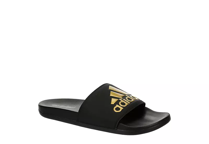 Adidas Mens Adilette Logo Slide Sandal - Black 3 Adidas Mens Adilette Logo Slide Sandal - Black