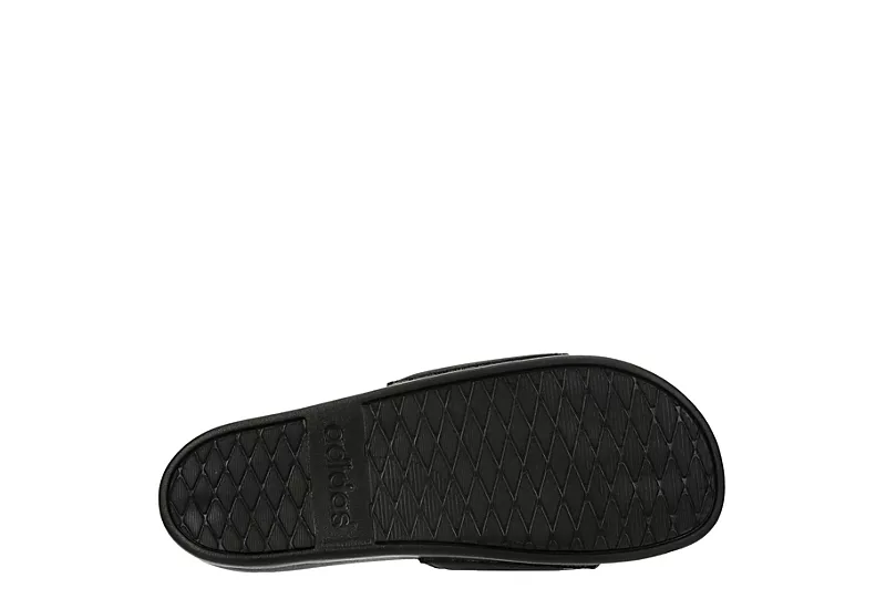 Adidas Mens Adilette Logo Slide Sandal - Black 9 Adidas Mens Adilette Logo Slide Sandal - Black - Image 7