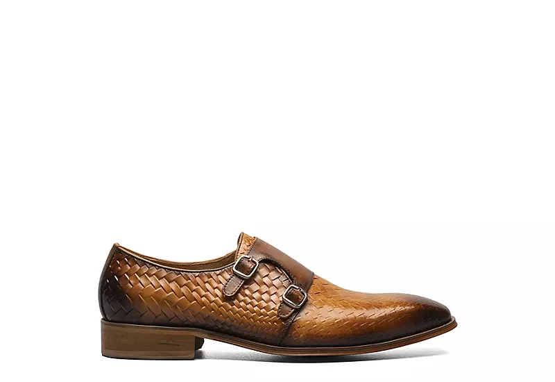 Stacy Adams Mens Torrance Plain Toe Double Monk Strap Oxford - Cognac 4 Stacy Adams Mens Torrance Plain Toe Double Monk Strap Oxford - Cognac - Image 2