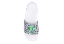 Champion Mens Mega Slide Graphic Slide Sandal - White -Cheap Vault Of Soles Store US 01 501605 05