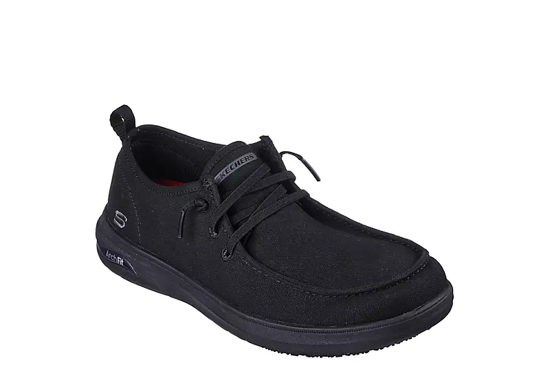 Skechers Mens Arch Fit Melo Slip Resistant Work Shoe - Black 3 Skechers Mens Arch Fit Melo Slip Resistant Work Shoe - Black