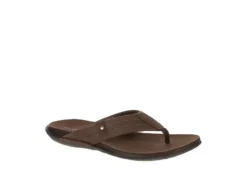 Franco Fortini Mens Newport Flip Flop Sandal - Dark Brown