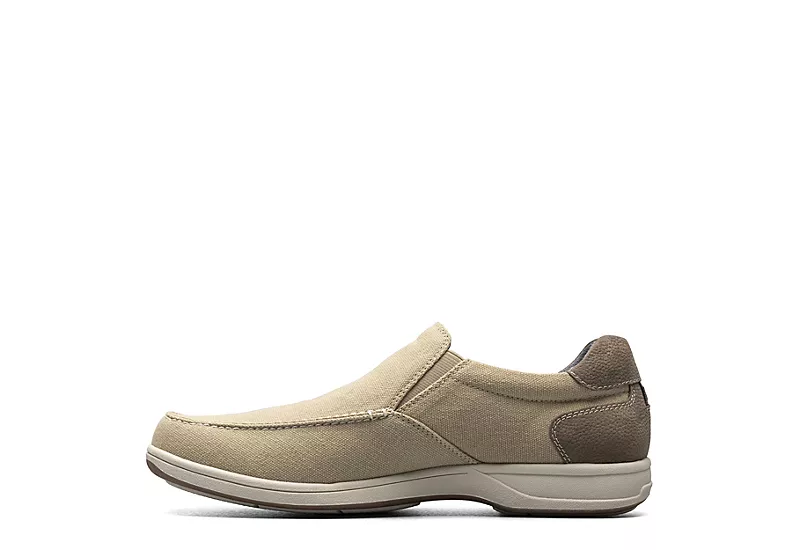 Florsheim Mens Lakeside Canvas Moc Toe Slip On Oxford - Sand 6 Florsheim Mens Lakeside Canvas Moc Toe Slip On Oxford - Sand - Image 4