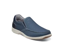 Florsheim Mens Lakeside Canvas Moc Toe Slip On Oxford - Navy
