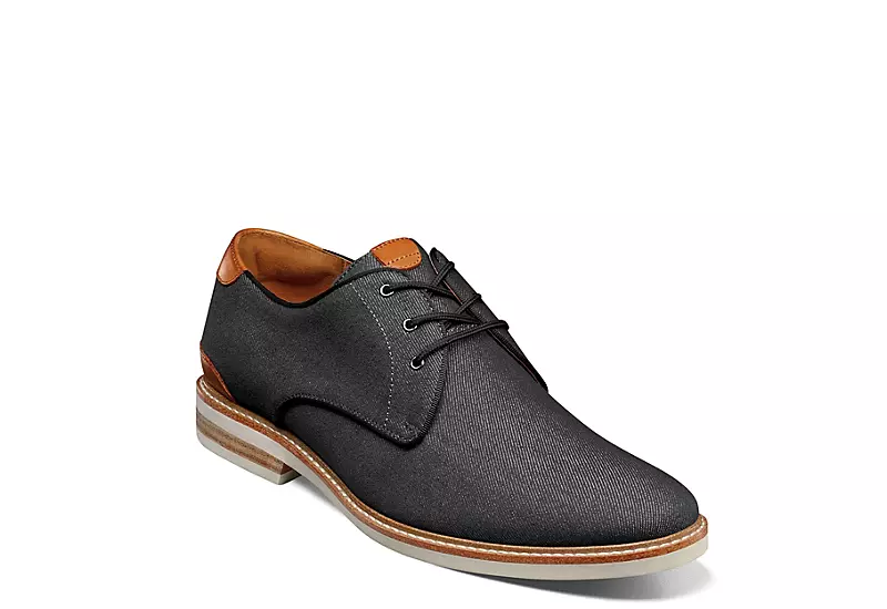 Florsheim Mens Highland Canvas Plain Toe Oxford - Black 3 Florsheim Mens Highland Canvas Plain Toe Oxford - Black