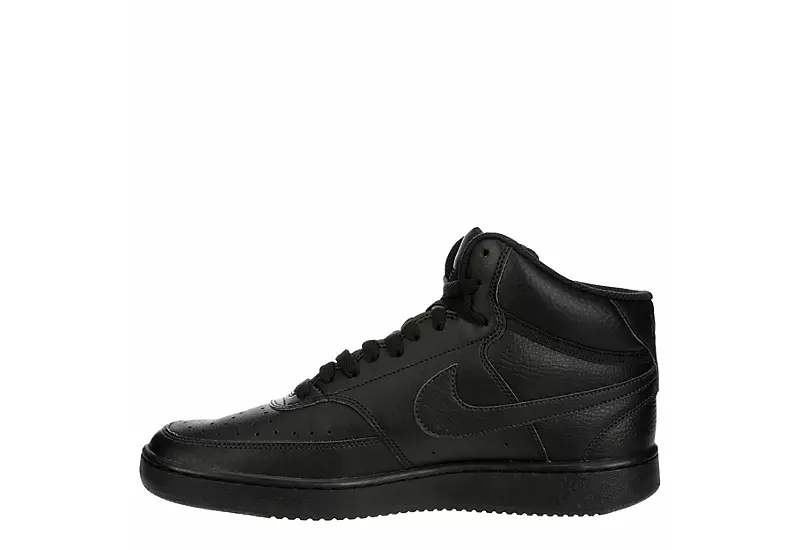 Nike Mens Court Vision Mid Sneaker - Black 6 Nike Mens Court Vision Mid Sneaker - Black - Image 4