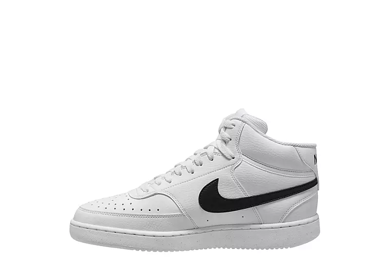 Nike Mens Court Vision Mid Sneaker - White 5 Nike Mens Court Vision Mid Sneaker - White - Image 3