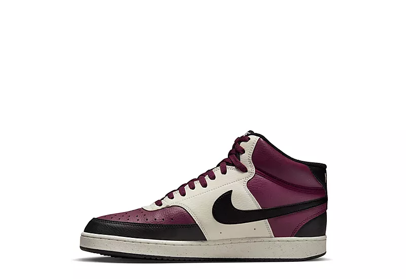 Nike Mens Court Vision Mid Sneaker - Dark Red 5 Nike Mens Court Vision Mid Sneaker - Dark Red - Image 3