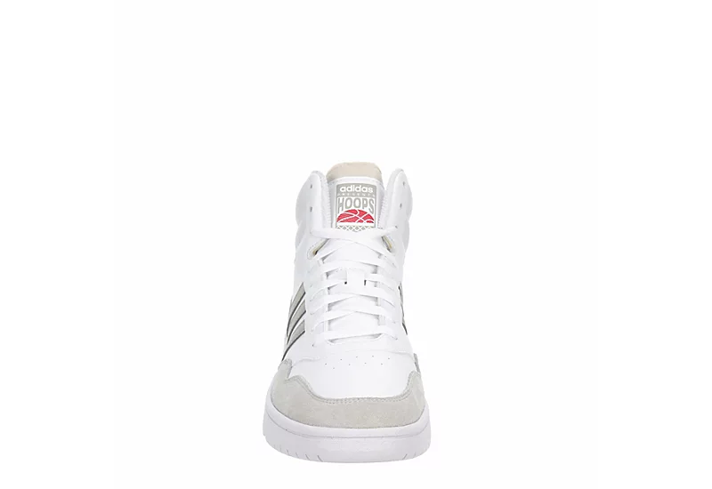 Adidas Mens Hoops 3.0 Mid Sneaker - White 5 Adidas Mens Hoops 3.0 Mid Sneaker - White - Image 3