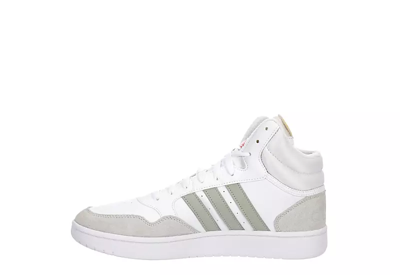 Adidas Mens Hoops 3.0 Mid Sneaker - White 6 Adidas Mens Hoops 3.0 Mid Sneaker - White - Image 4