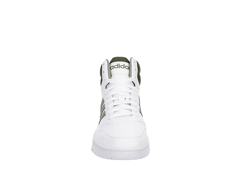 Adidas Mens Hoops 3.0 Mid Sneaker - White 5 Adidas Mens Hoops 3.0 Mid Sneaker - White - Image 3