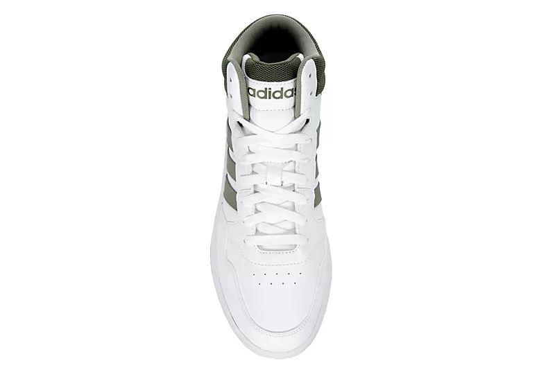 Adidas Mens Hoops 3.0 Mid Sneaker - White 8 Adidas Mens Hoops 3.0 Mid Sneaker - White - Image 6