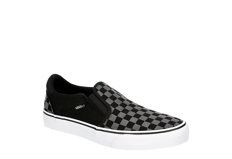 Vans Mens Asher Deluxe Slip On Sneaker - Black 3 Vans Mens Asher Deluxe Slip On Sneaker - Black