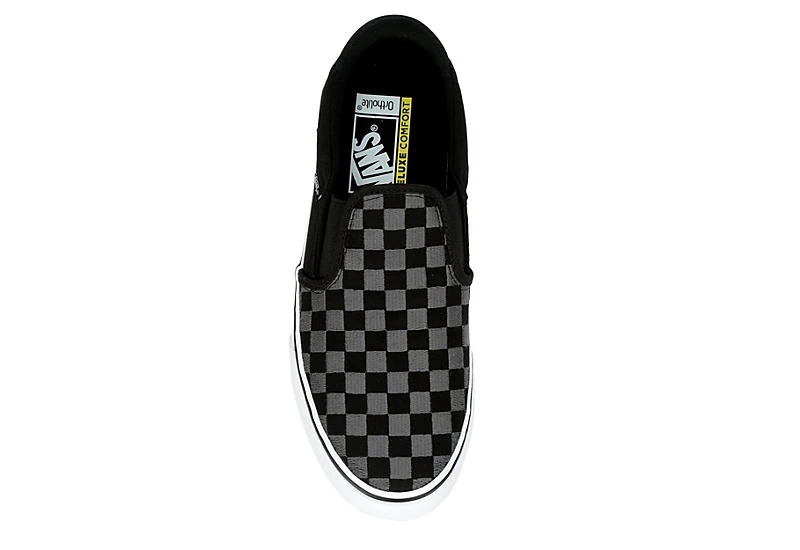 Vans Mens Asher Deluxe Slip On Sneaker - Black 8 Vans Mens Asher Deluxe Slip On Sneaker - Black - Image 6